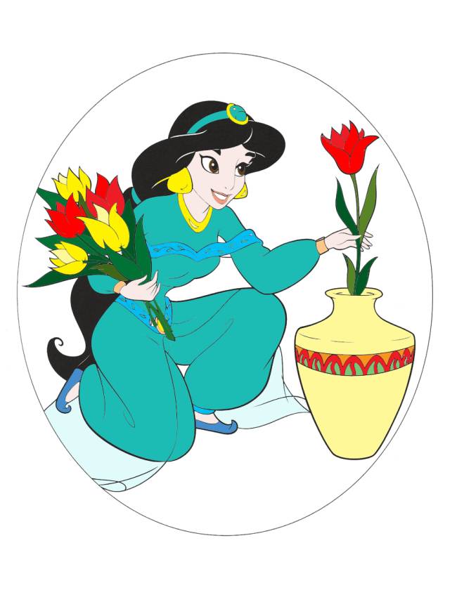 disegno di Principessa Jasmine Aladdin a colori