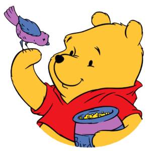 Disegno di Winnie Pooh e l'Uccellino a colori