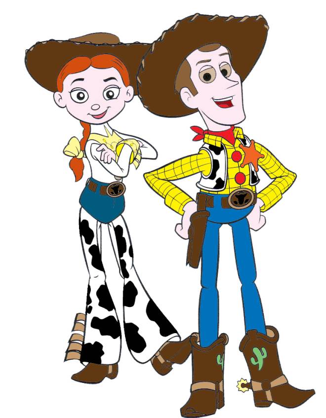 disegno di Woody e Jessie a colori