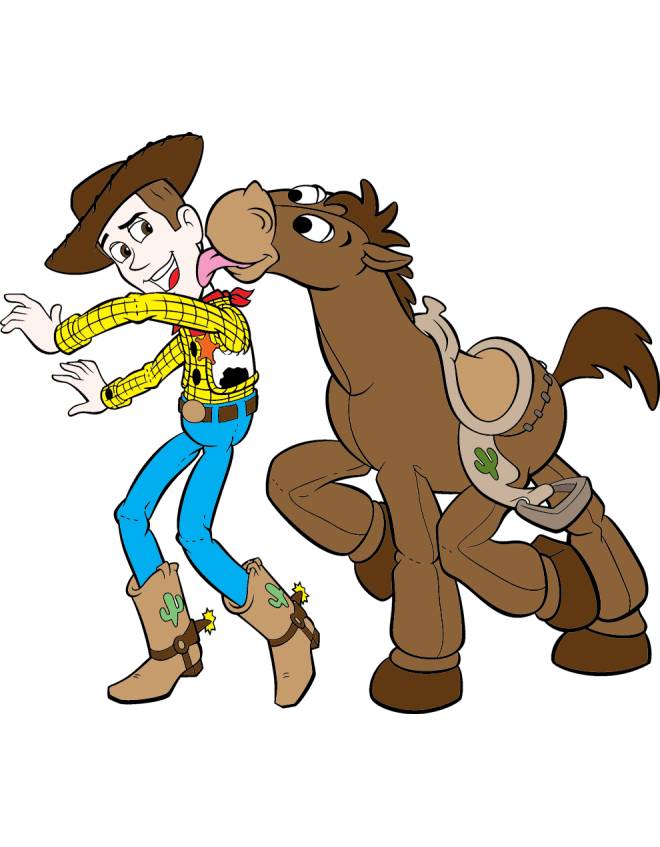 disegno di Woody e Bullseye a colori