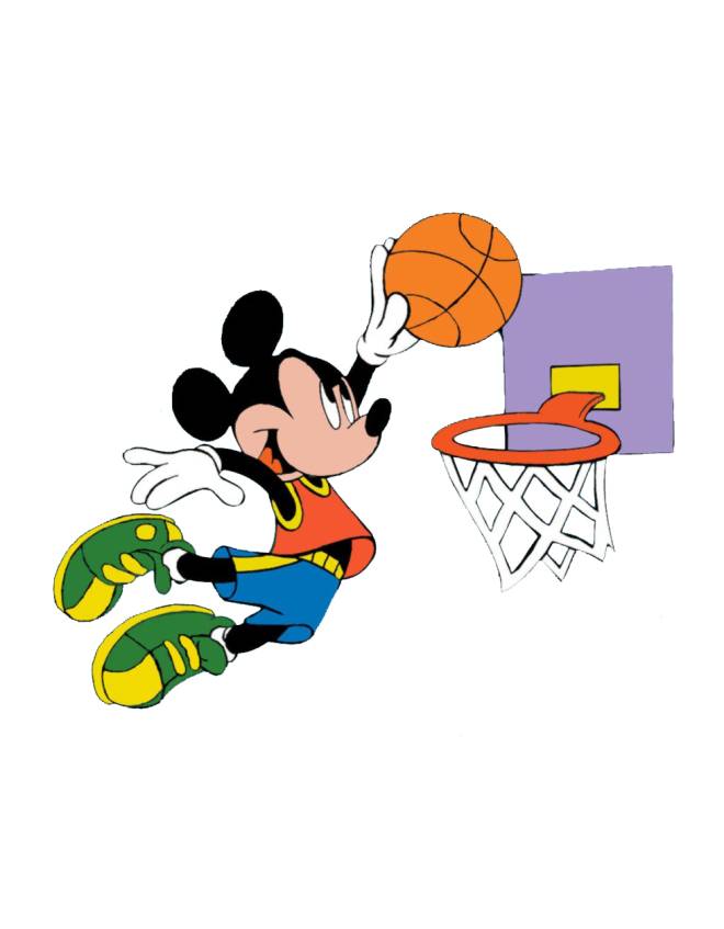 disegno di Topolino e il Basket a colori