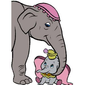 Disegno di Dumbo e Mamma a colori