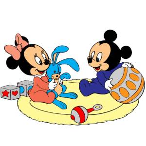 Disegno di Minnie e Topolino Baby a colori
