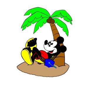 Disegno di Topolino in Vacanza a colori