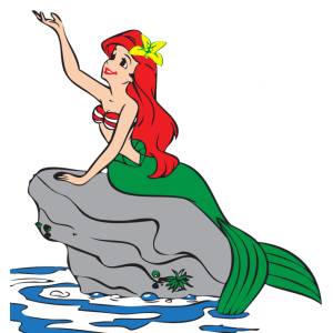 Disegno di La Sirenetta sulla Roccia a colori