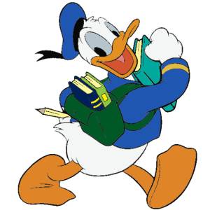 Disegno di Paperino con Zainetto a colori