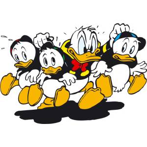 Disegno di Qui Quo Qua e Paperino a colori