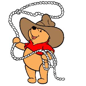 Disegno di Winnie Pooh Cowboy a colori