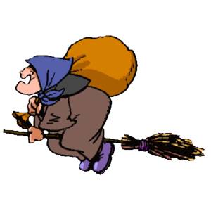 Disegno di Befana a colori