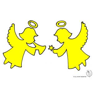 disegno di Angioletti che Festeggiano a colori