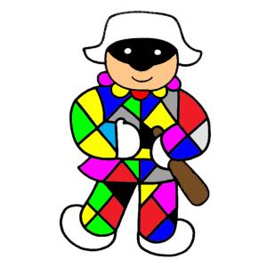 Disegno di Arlecchino a colori