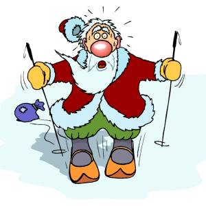 Disegno di Babbo Natale che Scia a colori