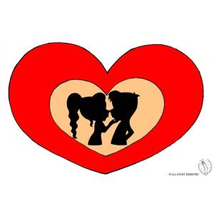 Disegno di Bacio San Valentino a colori