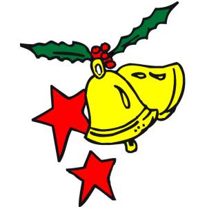 disegno di Campane e Stelle di Natale a colori