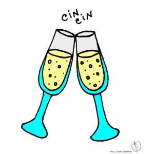 Disegno di Cin Cin Brindisi a colori