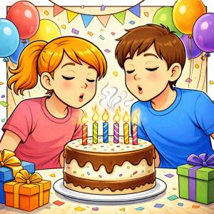 disegno di Coppia che Festeggia Compleanno  a colori