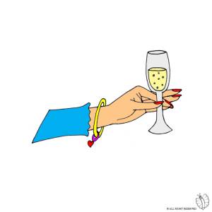 Disegno di Donna che Brinda a colori