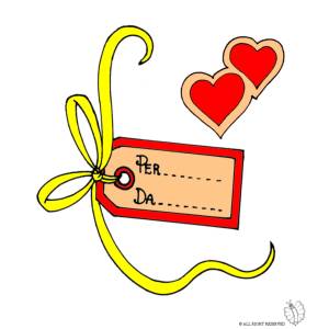 Disegno di Etichetta Nomi San Valentino a colori