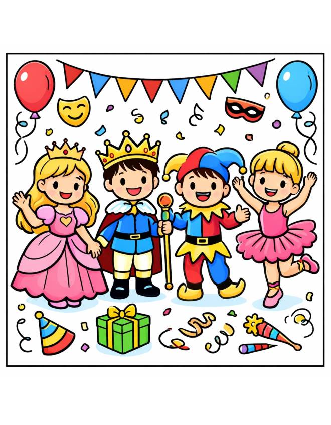 disegno di Festa di Carnevale a colori