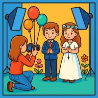Disegno di Foto per la Prima Comunione  a colori