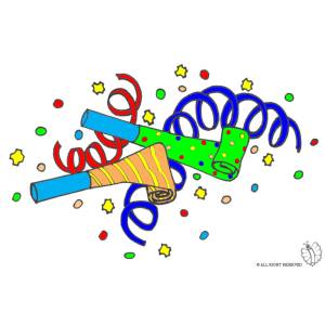 disegno di Festoni e Coriandoli  a colori