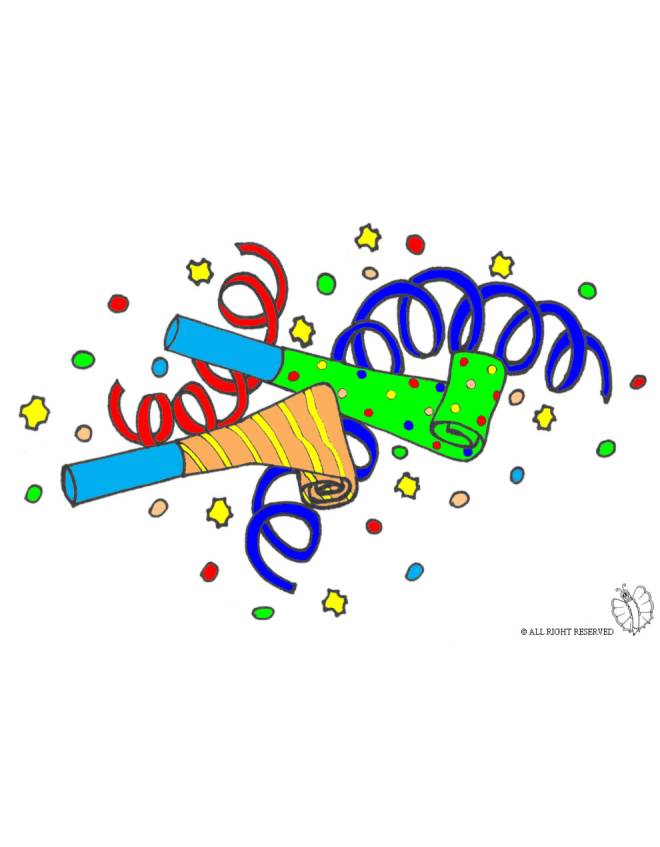 disegno di Festoni e Coriandoli  a colori