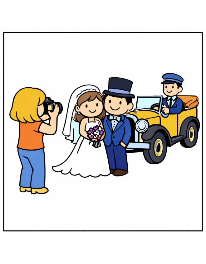 disegno di Foto degli Sposi a colori