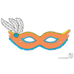 Disegno di Maschera Carnevale con Piume a colori