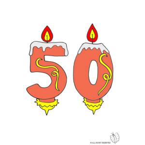 Disegno di Cinquanta Anni Candeline Compleanno a colori