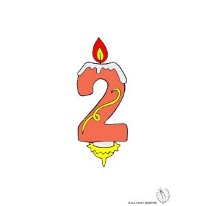 Disegno di Due Anni Candeline Compleanno a colori