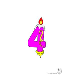 Disegno di Quattro Anni Candeline Compleanno a colori
