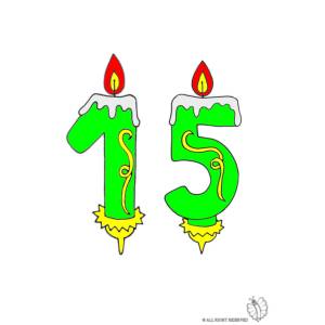 disegno di Quindici Anni Candeline Compleanno a colori