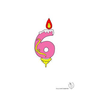 Disegno di Sei Anni Candeline Compleanno a colori