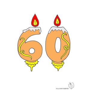 disegno di Sessanta Anni Candeline Compleanno a colori