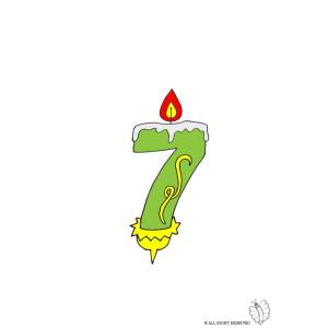 Disegno di Sette Anni Candeline Compleanno a colori
