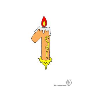 Disegno di Un Anno Candeline Compleanno a colori