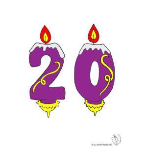 disegno di Venti Anni Candeline Compleanno a colori