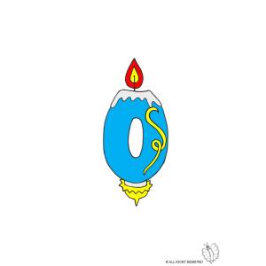 Disegno di Zero Numero Candeline Compleanno a colori