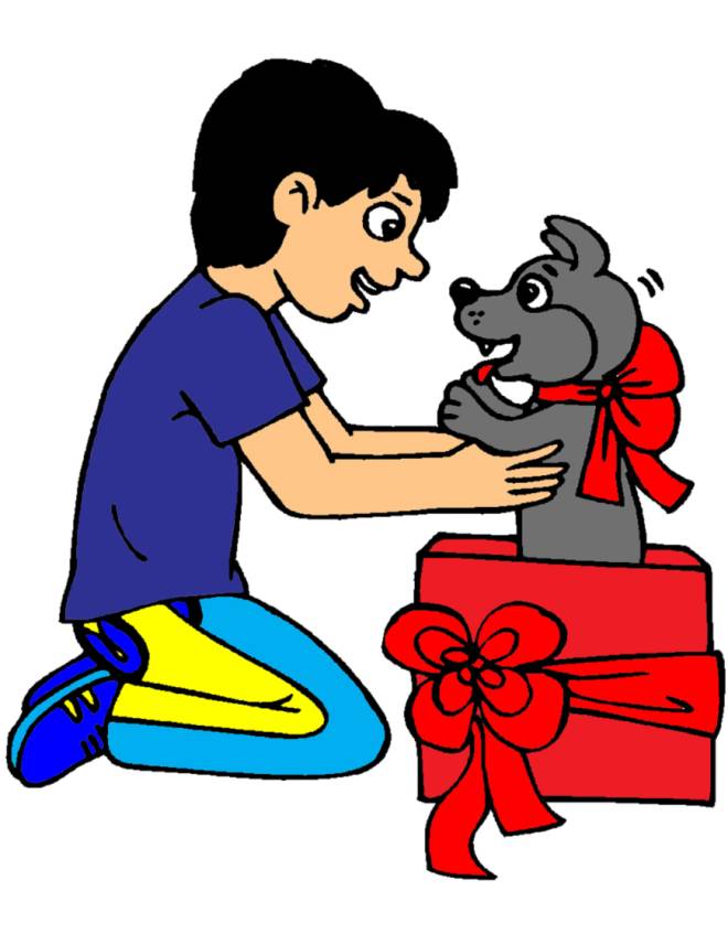 disegno di Un Cucciolo per Regalo a colori