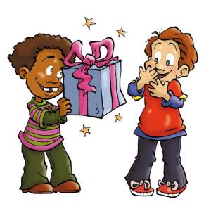 Disegno di Regalo tra Amici a colori