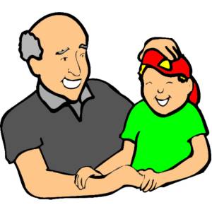 Disegno di Nonno e Nipote a colori