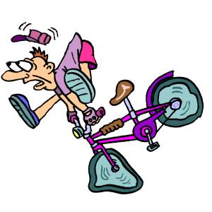 Disegno di Caduta in Bicicletta a colori