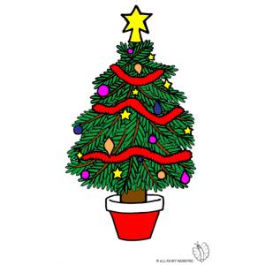 Disegno di Albero di Natale Decorato a colori