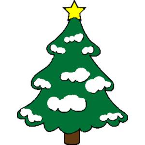 Disegno di Albero Innevato a colori