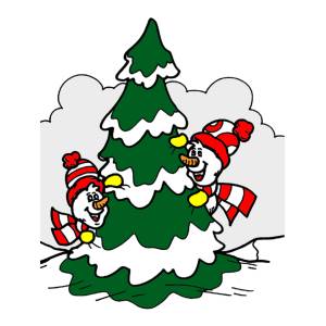 Disegno di Albero di Natale Innevato a colori