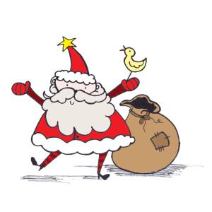 Disegno di Babbo Natale con Sacco a colori