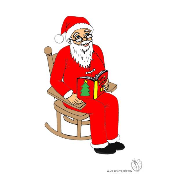 Disegno di Babbo Natale Sulla Sedia a colori