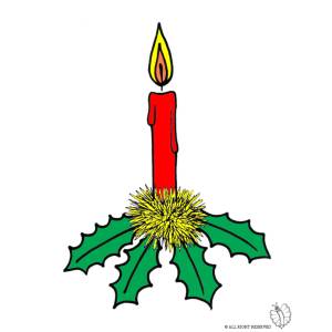 Disegno di Candela di Natale a colori