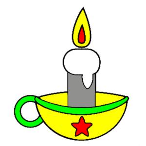 Disegno di Candela di Natale a colori