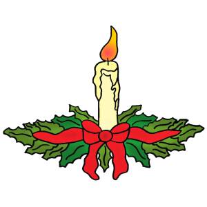 Disegno di Candela Natalizia a colori